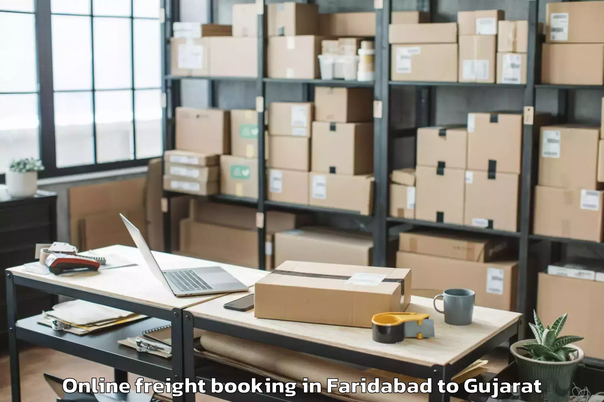 Quality Faridabad to Vaghodia Online Freight Booking